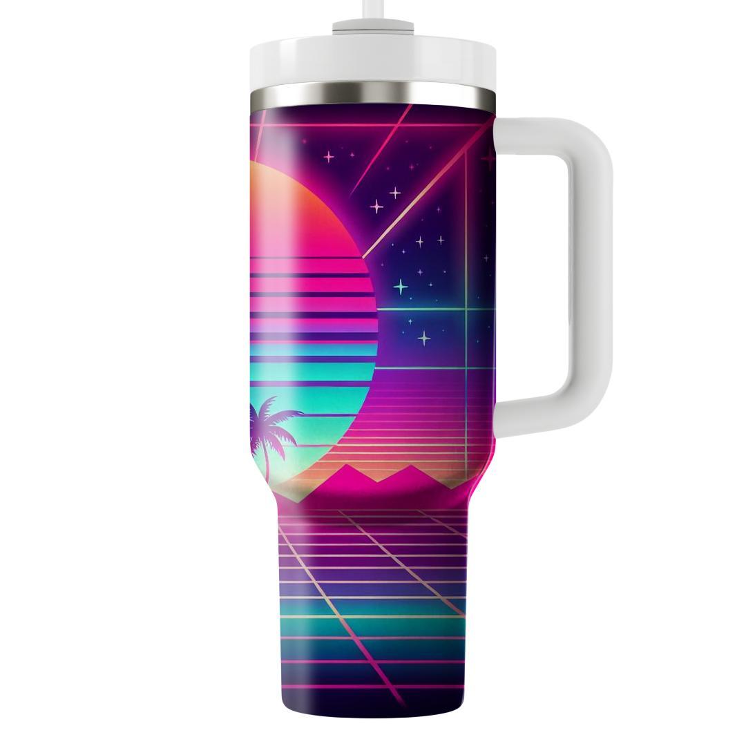 Electric Vibes Synthwave  Unique Tumblers