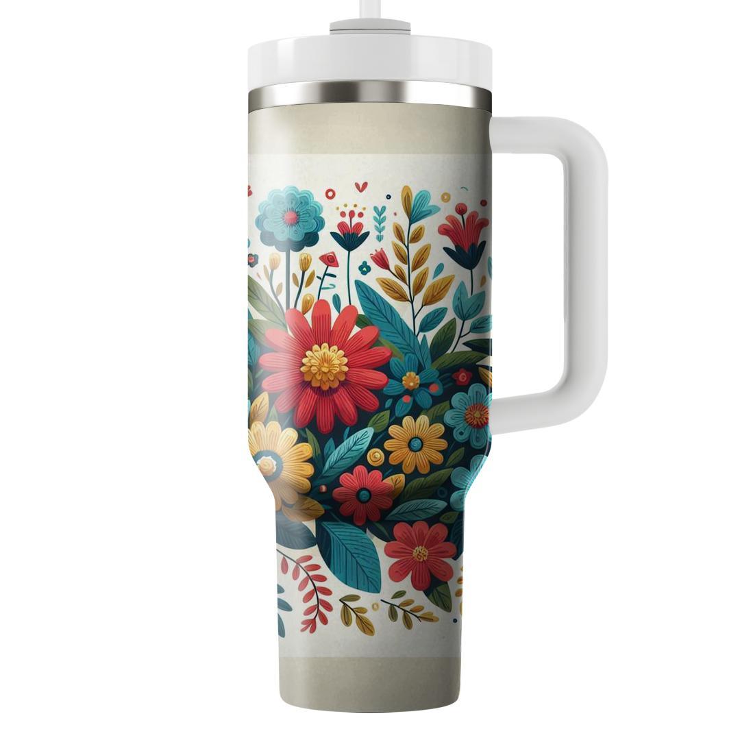 Floral Patchwork  Personalized Tumblers