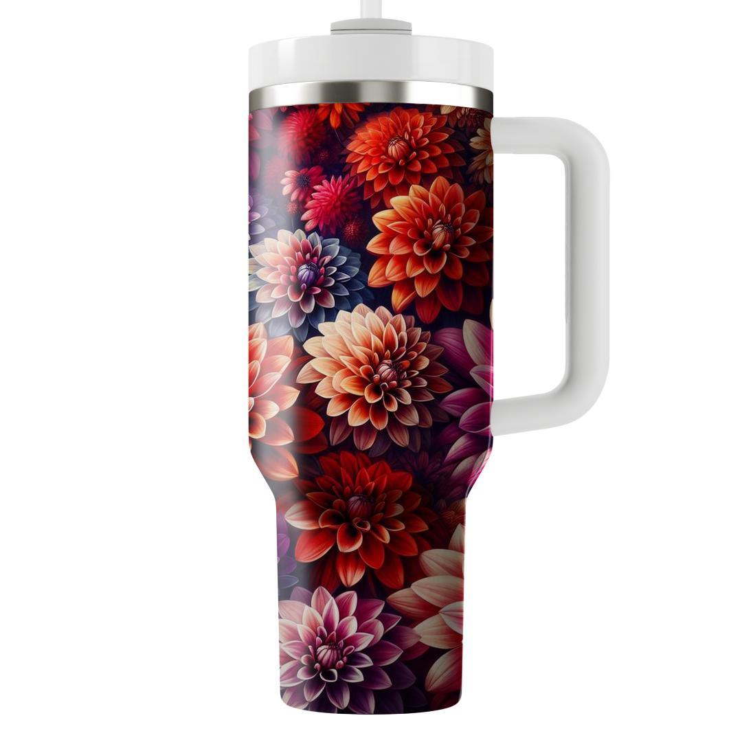 Radiant Dahlia Garden  Unique Tumblers