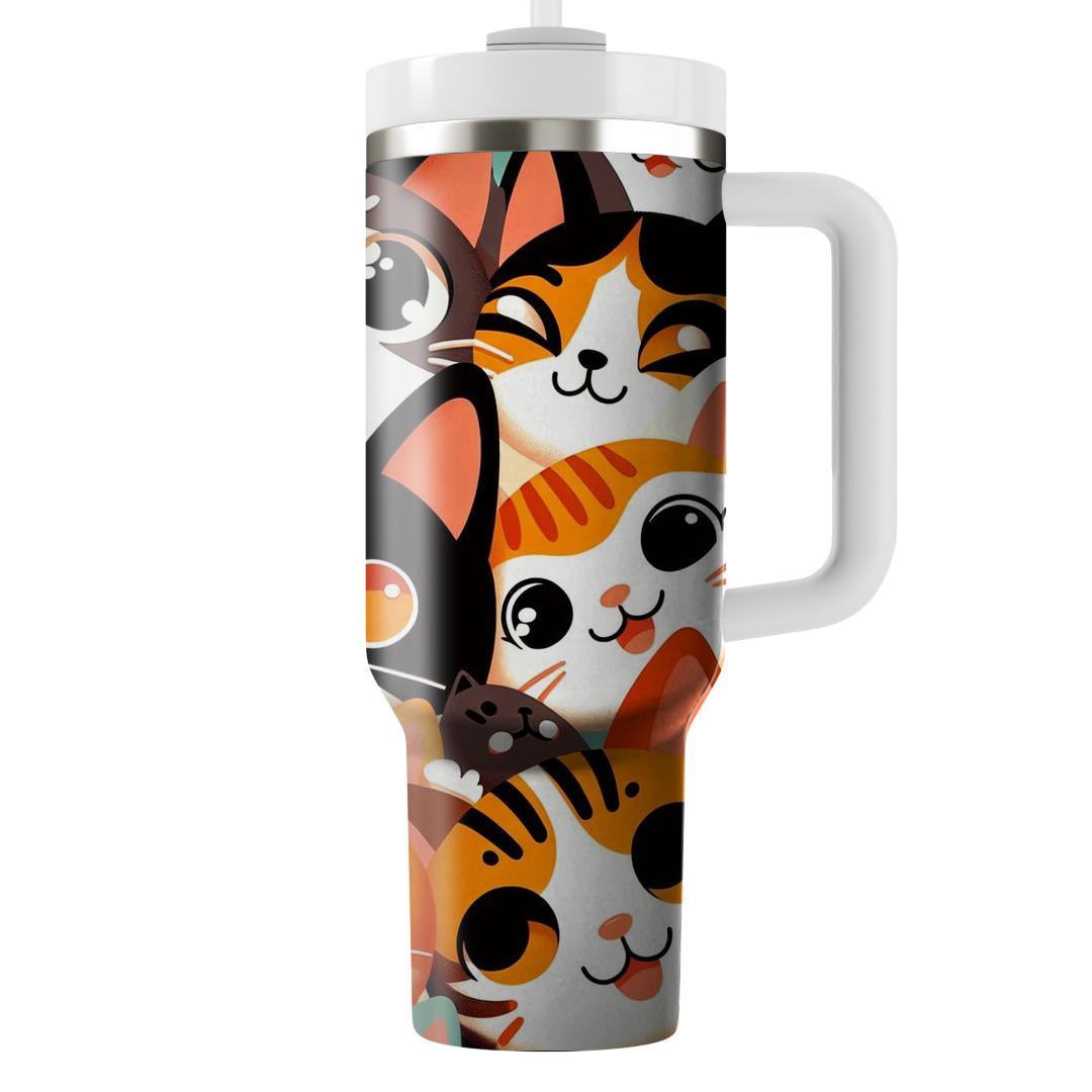 Funky Cat Expressions  Decorative Tumblers