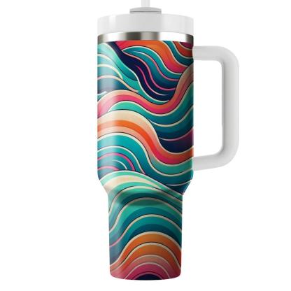 Vibrant Wave Pattern  Personalized Tumblers