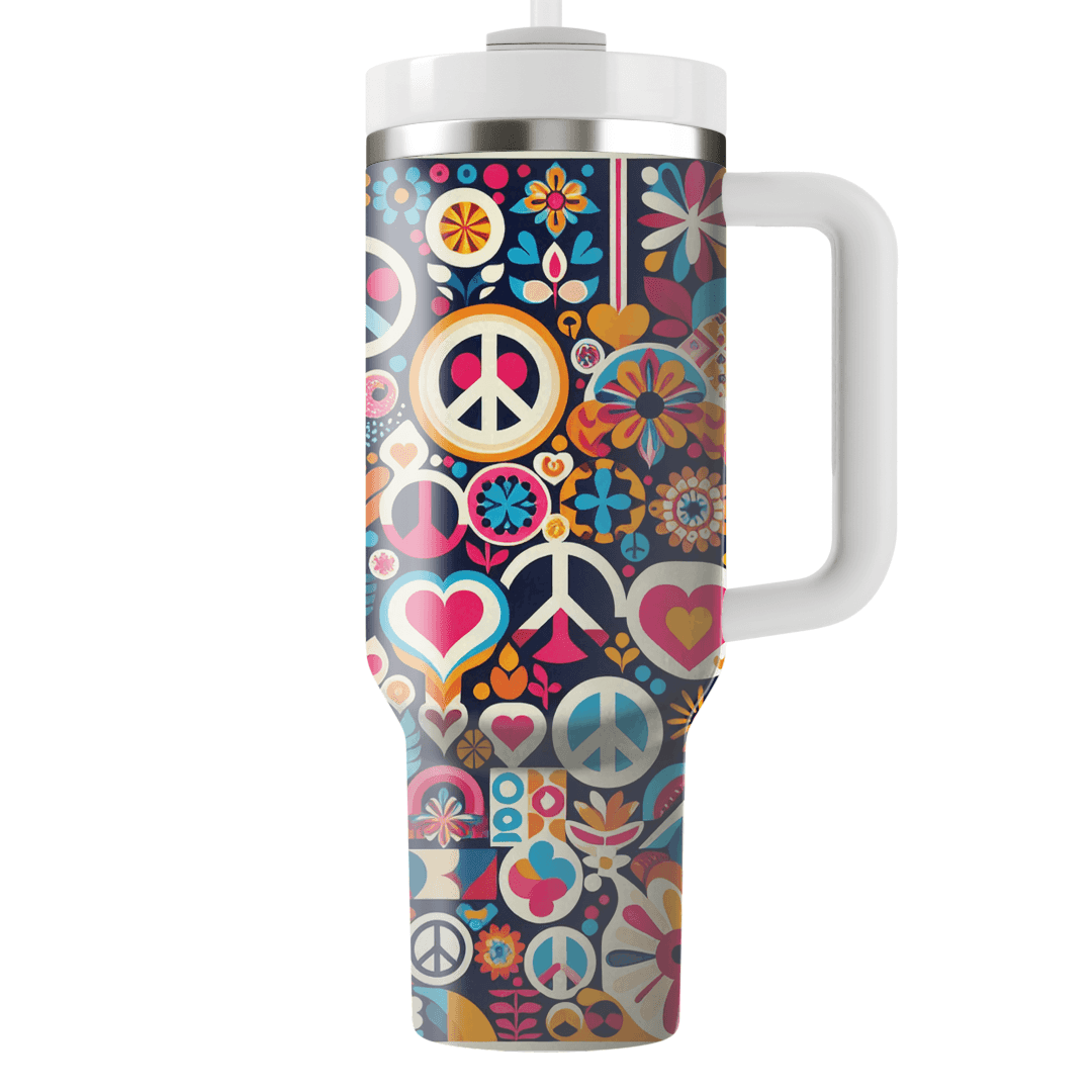 Colorful Peace Signs Tumblers With Lids