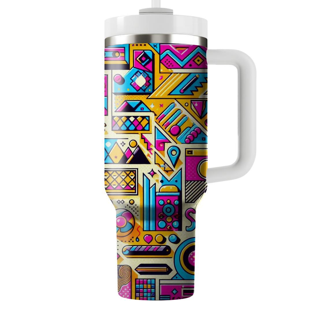 Kitschy 80s Patterns  Personalized Tumblers