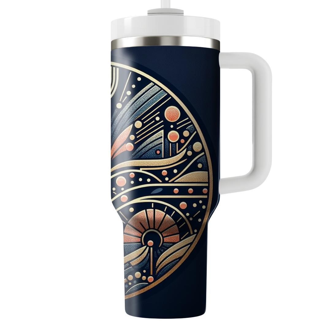 Retro Art Deco Dots  Travel Tumblers