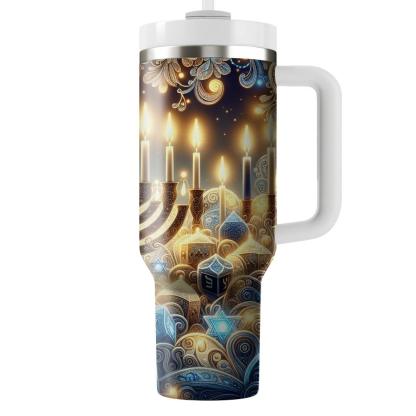 Lights Of Hope - Hanukkah  Tumblers With Lids