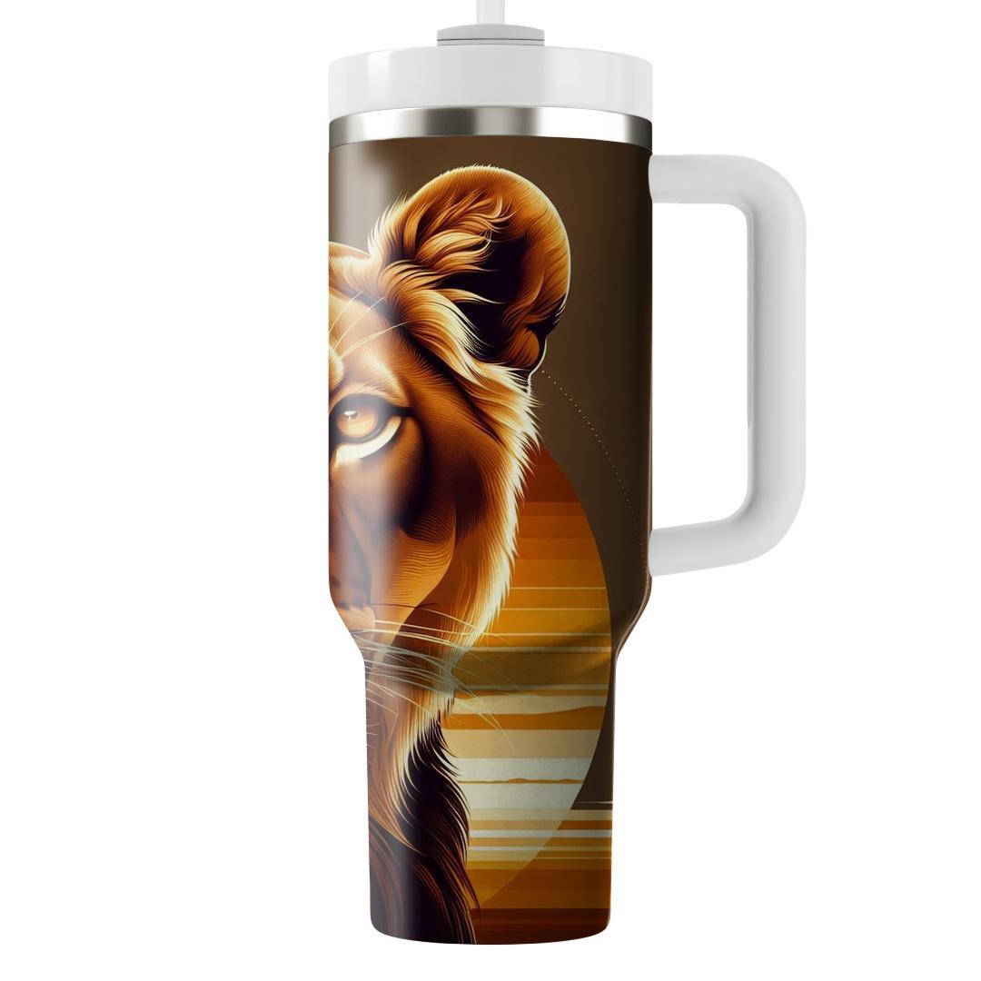 Fierce Lioness Gaze  Travel Tumblers