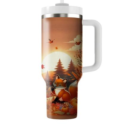 Whimsical Foxes In Autumn  Tumblers With Lids