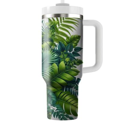 Vibrant Leafy Paradise  Travel Tumblers
