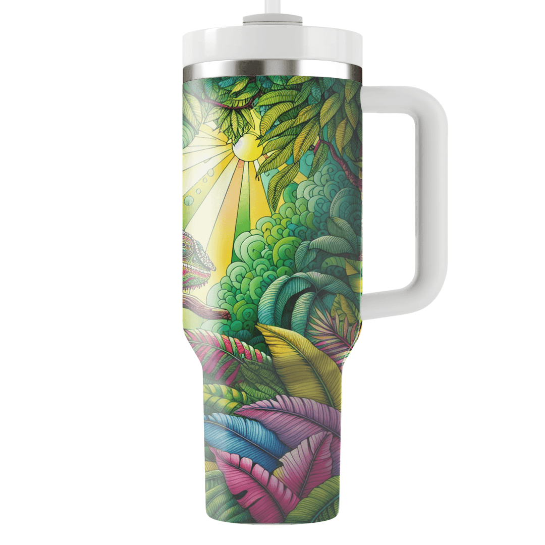 Colorful Chameleon Charm  Tumblers With Lids