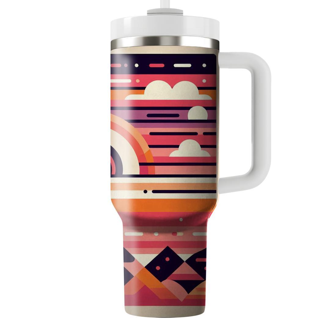 Geometric Sunset Horizon  Decorative Tumblers