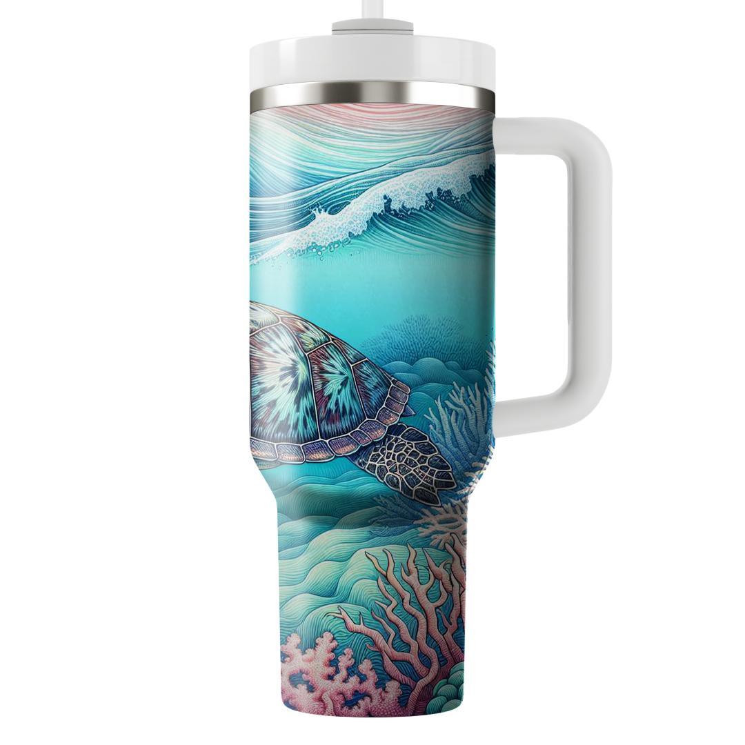 Oceanic Turtle Harmony  Personalized Tumblers