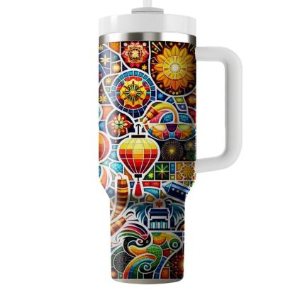 Mosaic Of Cultures - Global New Year Celebration  Tumblers With Lids
