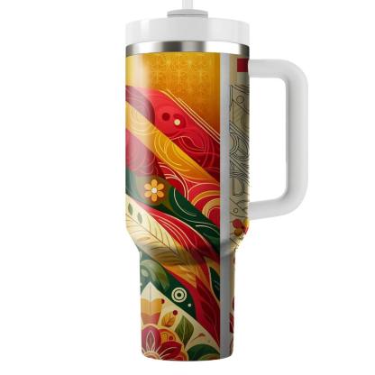 Cheerful Floral Patchwork  Insulated Tumblers