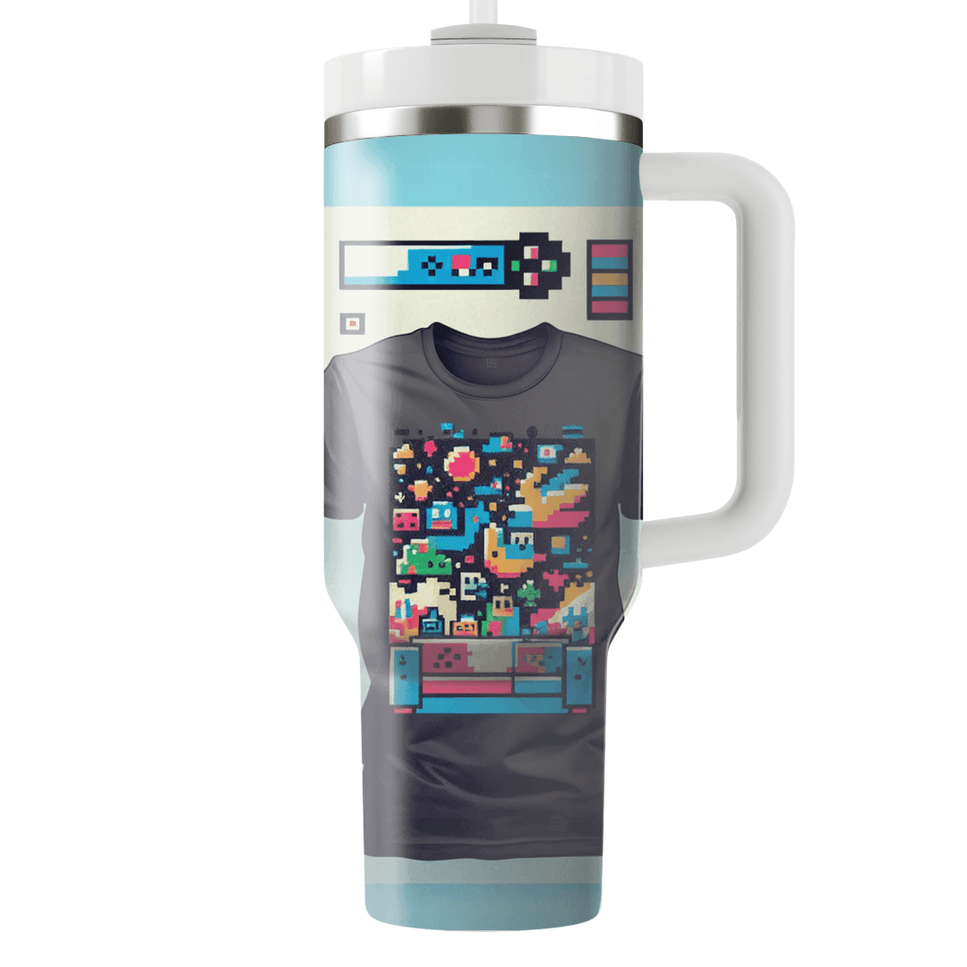 Pixel Art Retro Video Game Tee Custom Tumblers
