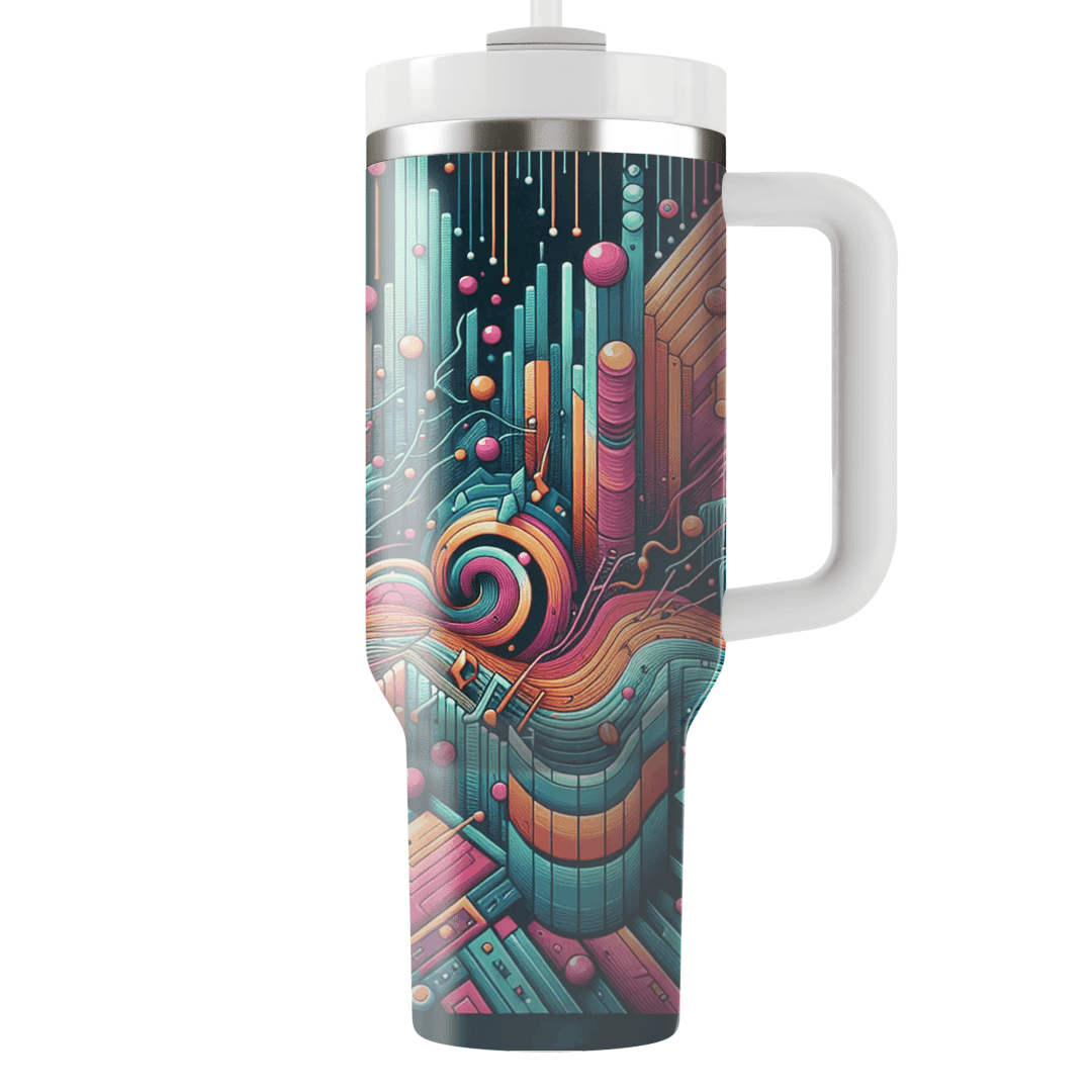 Geometric Sound Waves Insulated Tumblers