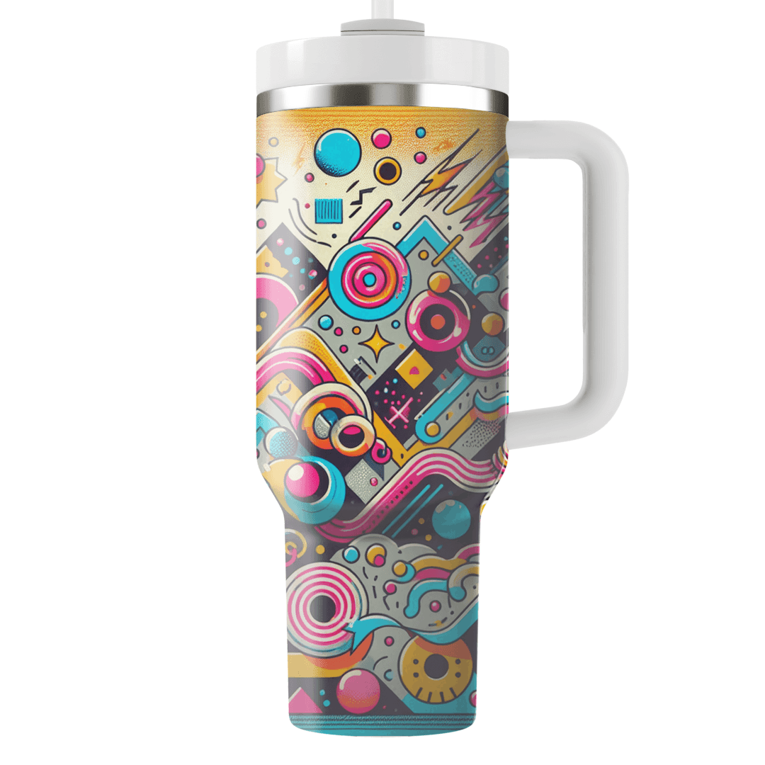Dynamic 80s Patterns Personalized Tumblers