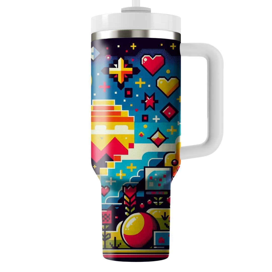 Pixelated Pulse  Personalized Tumblers