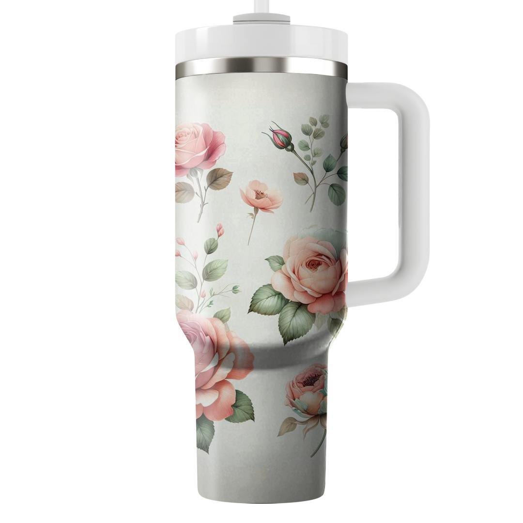 Watercolor Wild Roses  Insulated Tumblers