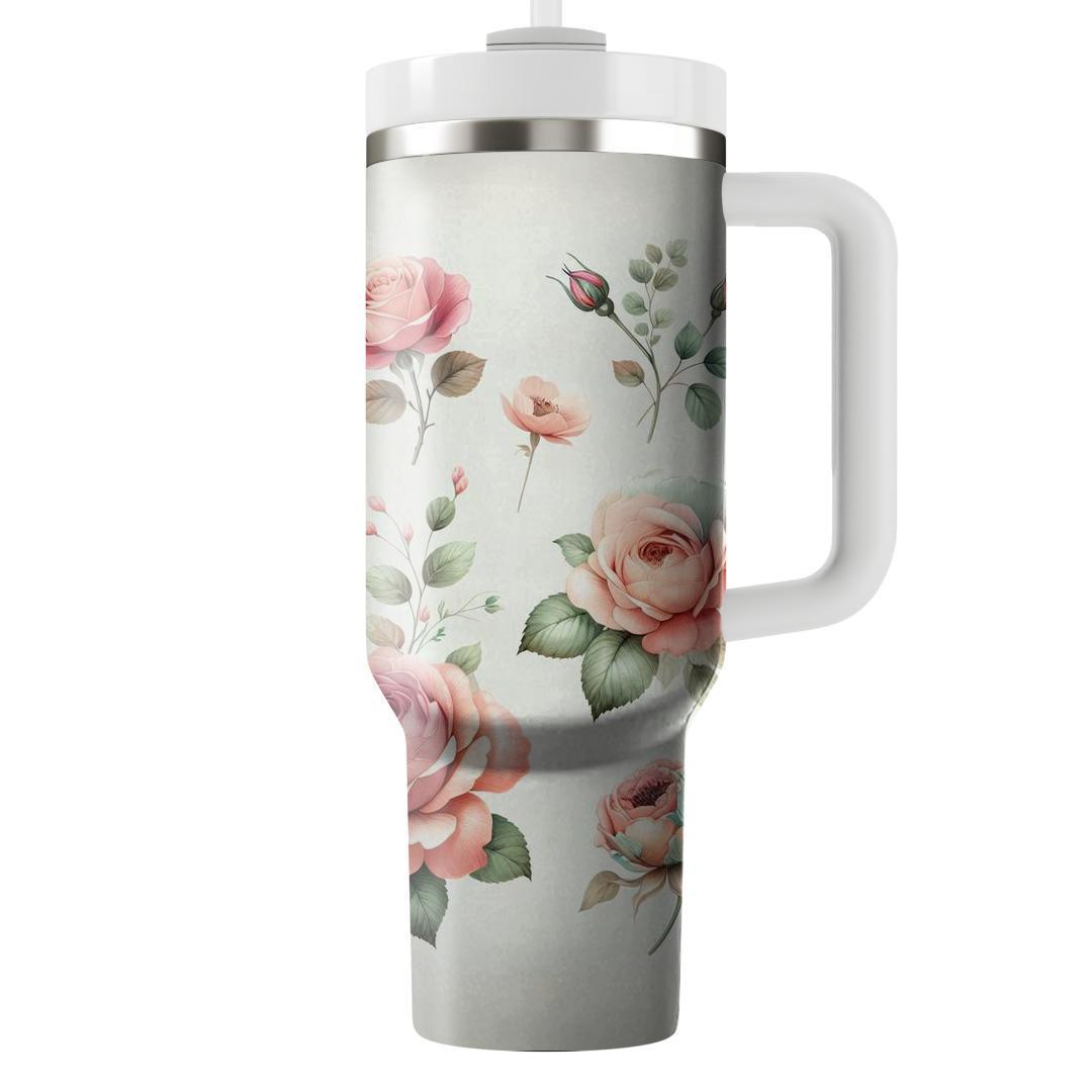 Watercolor Wild Roses  Insulated Tumblers