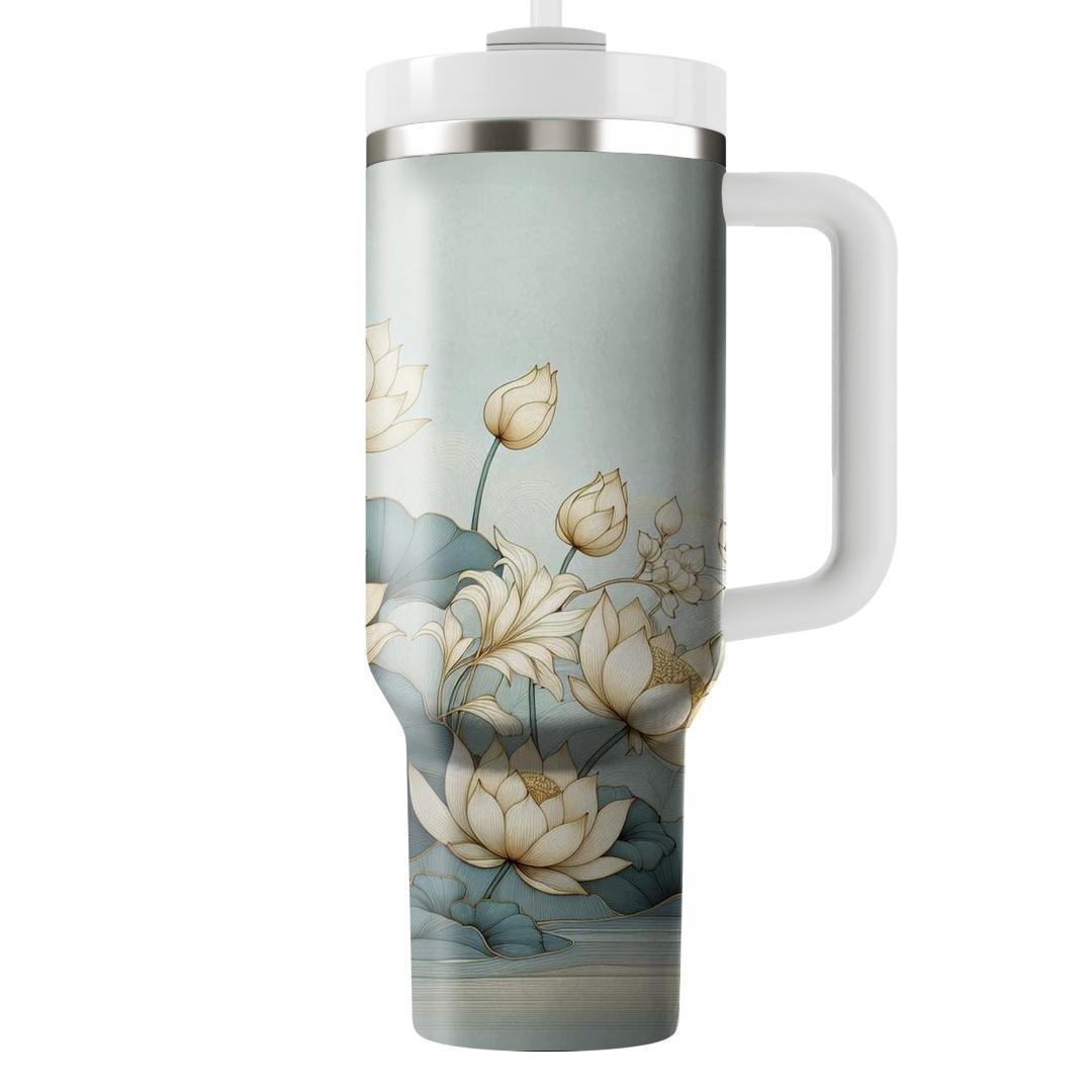 Golden Lotus Pond  Tumbler Cups