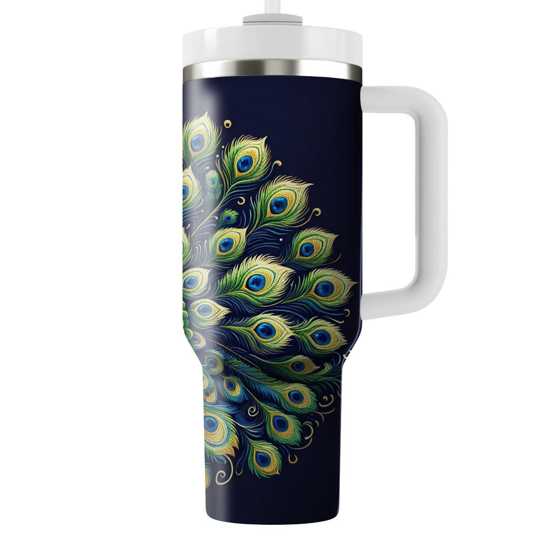 Enchanting Peacock Splendor  Tumblers With Lids
