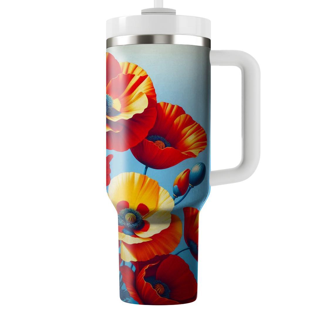 Springtime Poppy Delight  Unique Tumblers