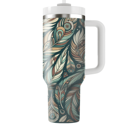 Charming Boho Feathers  Custom Tumblers