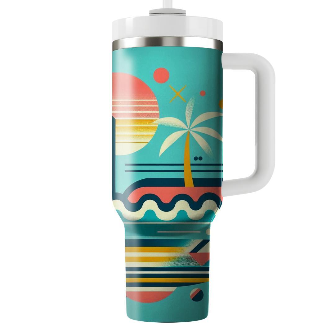 Retro Beach Wave  Personalized Tumblers