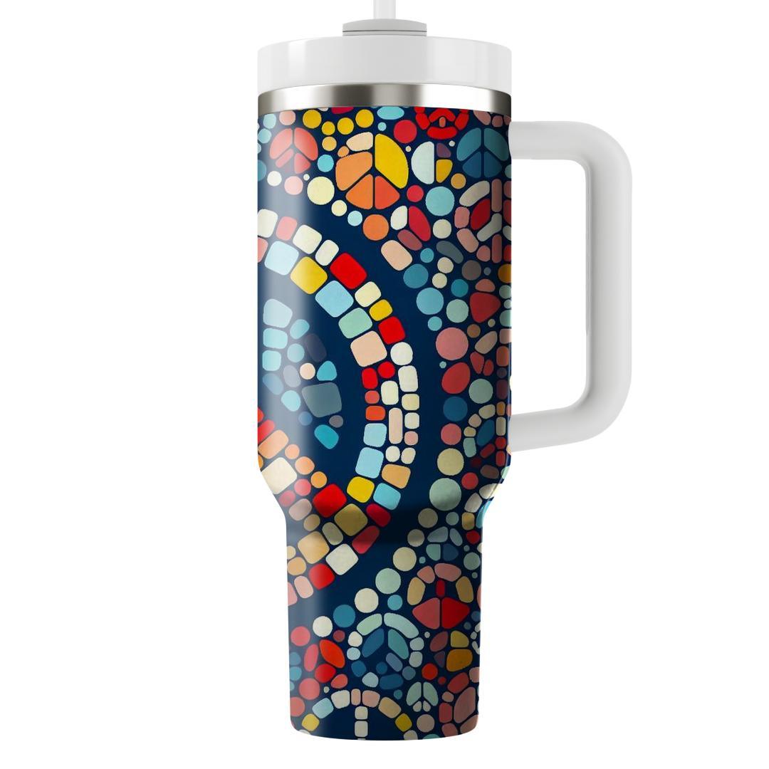 Peace Sign Mosaic  Travel Tumblers