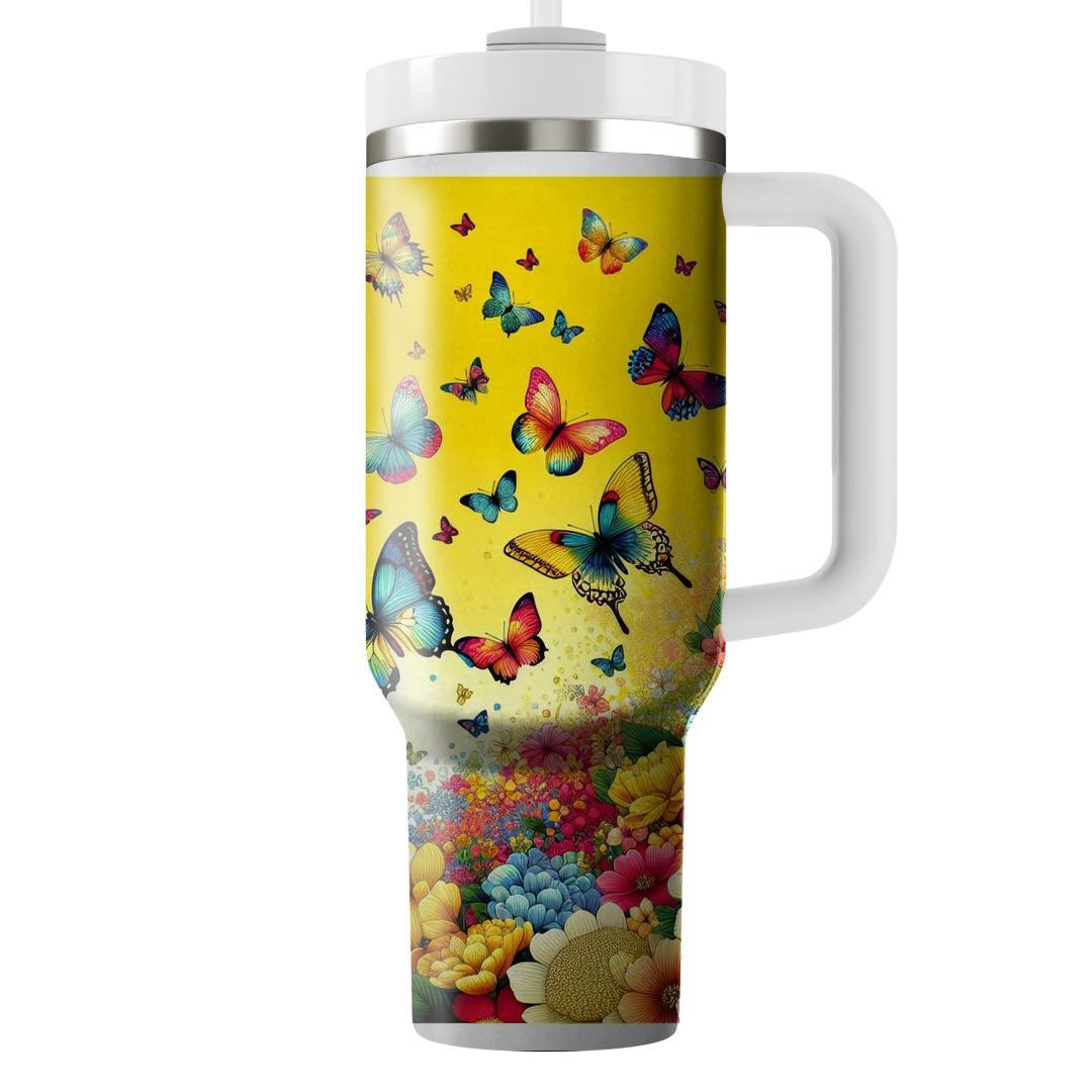 Spring Vibrant Butterfly Symphony  Custom Tumblers