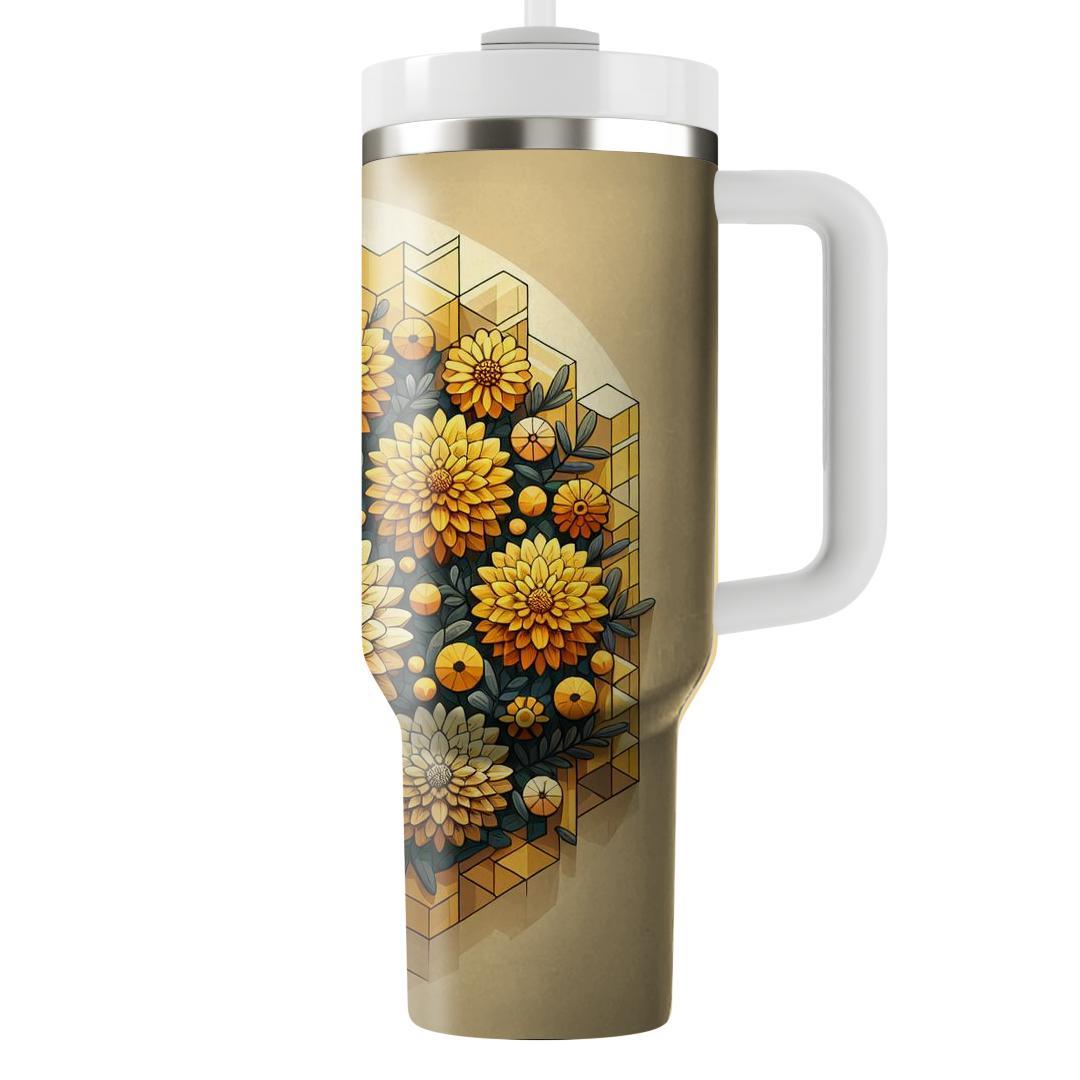 Sunny Marigold Mosaic  Insulated Tumblers
