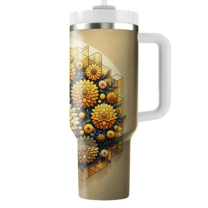 Sunny Marigold Mosaic  Insulated Tumblers