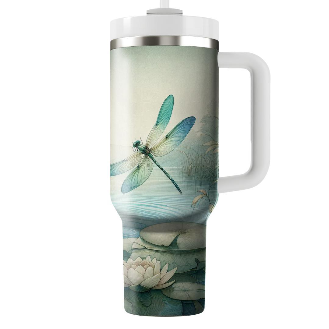 Azure Dragonfly Delight  Travel Tumblers
