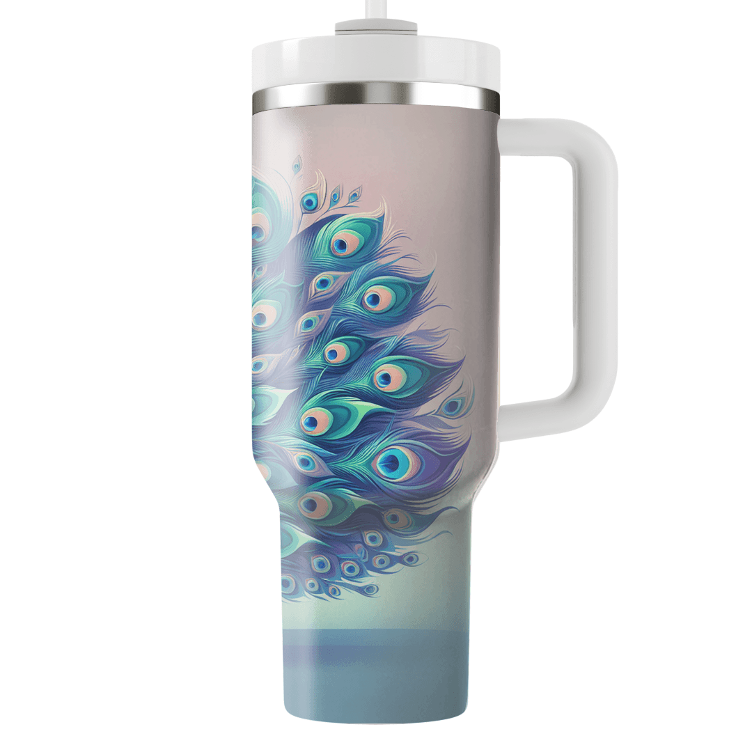 Regal Peacock Plumage  Personalized Tumblers