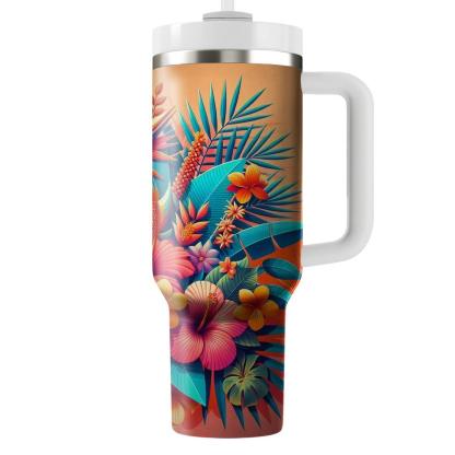 Lively Tropical Paradise  Insulated Tumblers