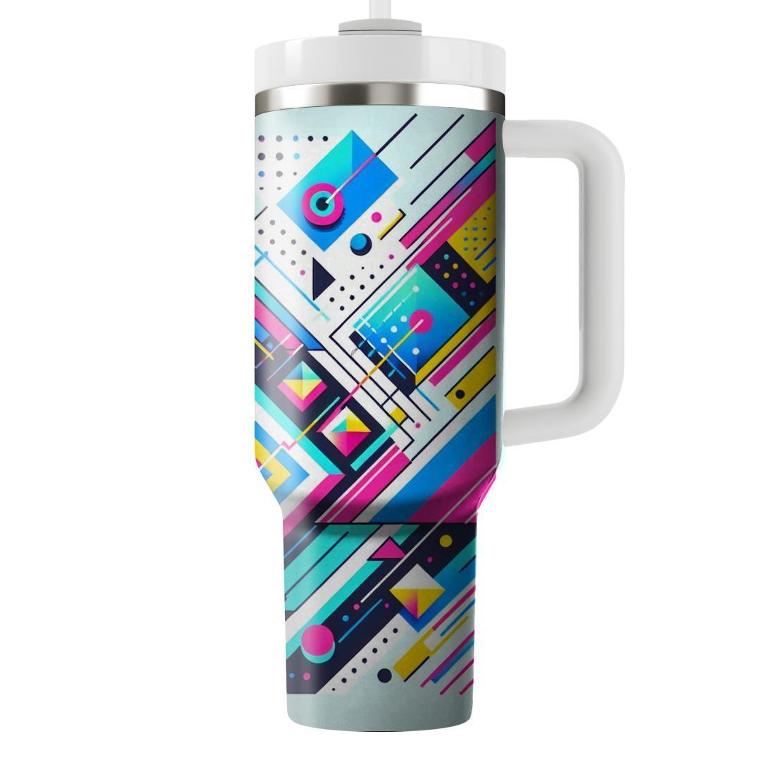 Abstract Neon Geometrics  Personalized Tumblers