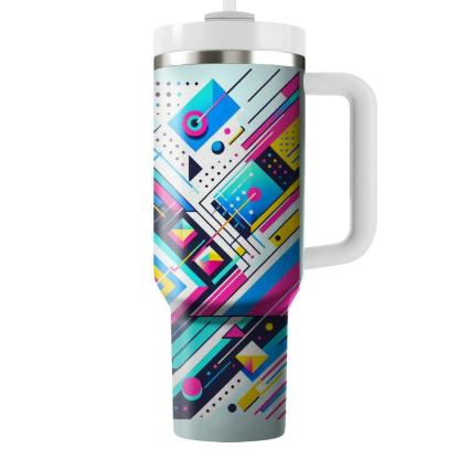 Abstract Neon Geometrics  Personalized Tumblers