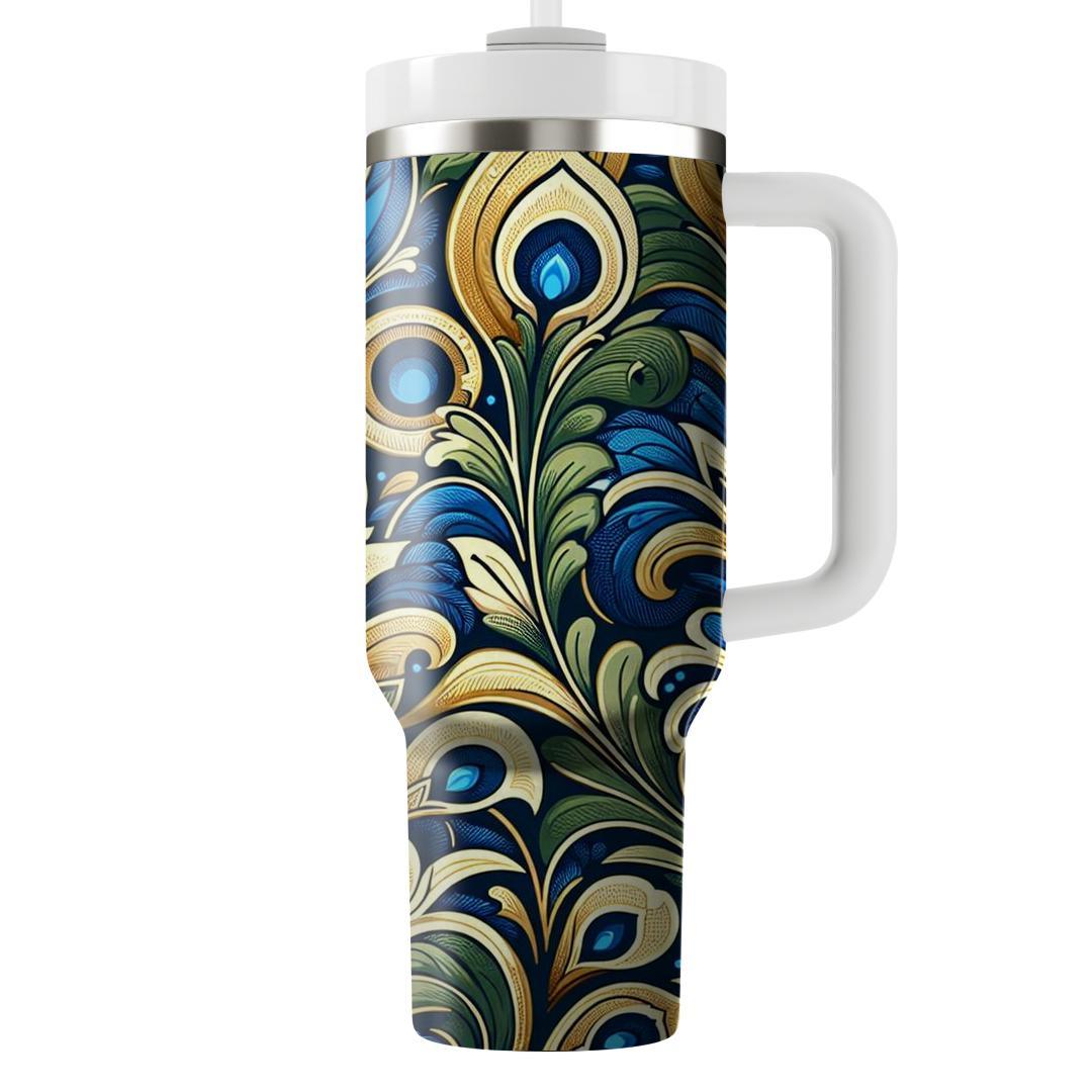 Symmetrical Peacock  Travel Tumblers