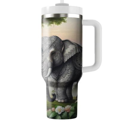 Enchanting Elephant Elegance  Travel Tumblers