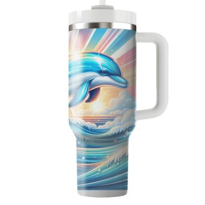 Playful Dolphin Splash  Tumblers With Lids