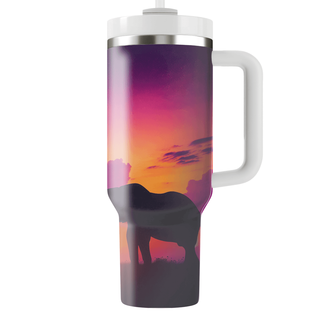 Majestic Elephant Silhouette  Tumbler Cups