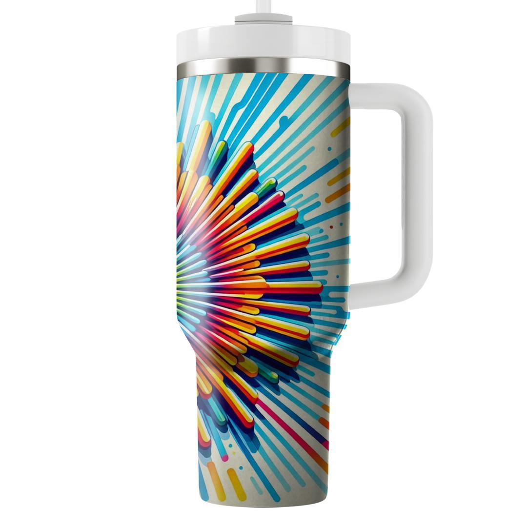 Rainbow Retro Sunburst  Insulated Tumblers