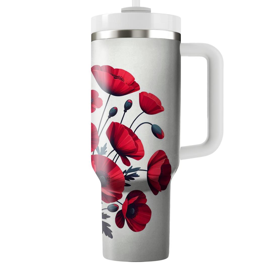 Crimson Poppy Reverie  Unique Tumblers