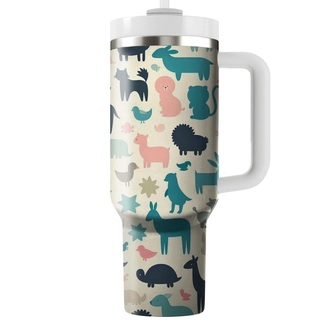 Playful Animal Silhouette  Insulated Tumblers
