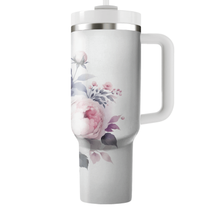 Chic Watercolor Floral  Tumblers With Lids