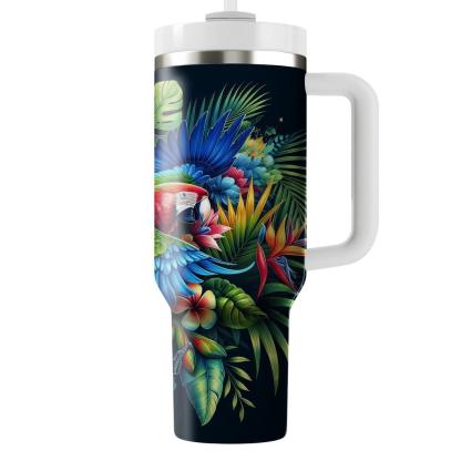 Vibrant Macaw Dance  Travel Tumblers