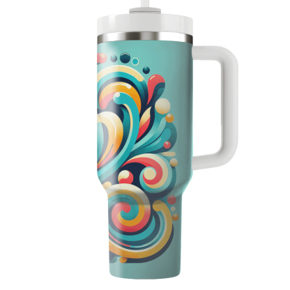 Colorful Abstract Swirls Travel Tumblers