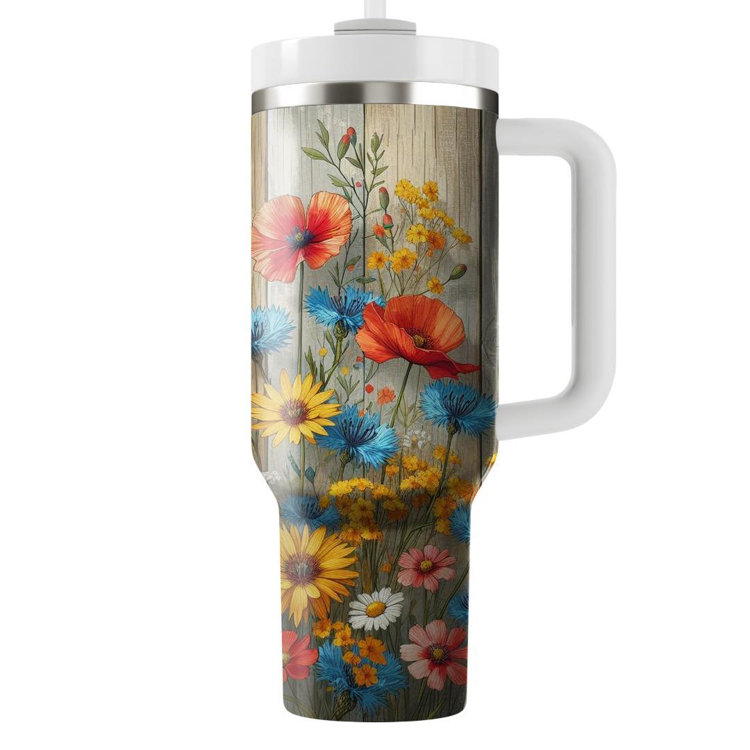 Rustic Flower Field  Unique Tumblers
