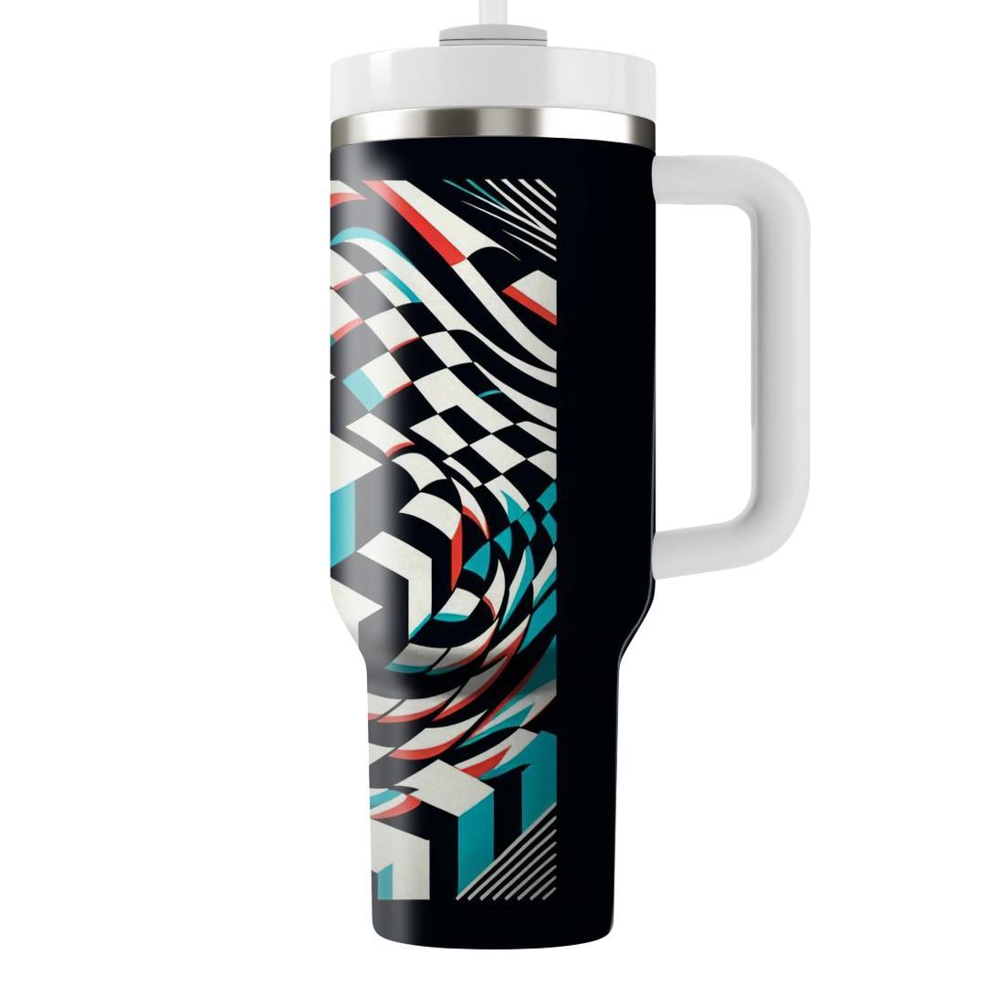 Retro Checkerboard Illusion  Tumblers For Gifts