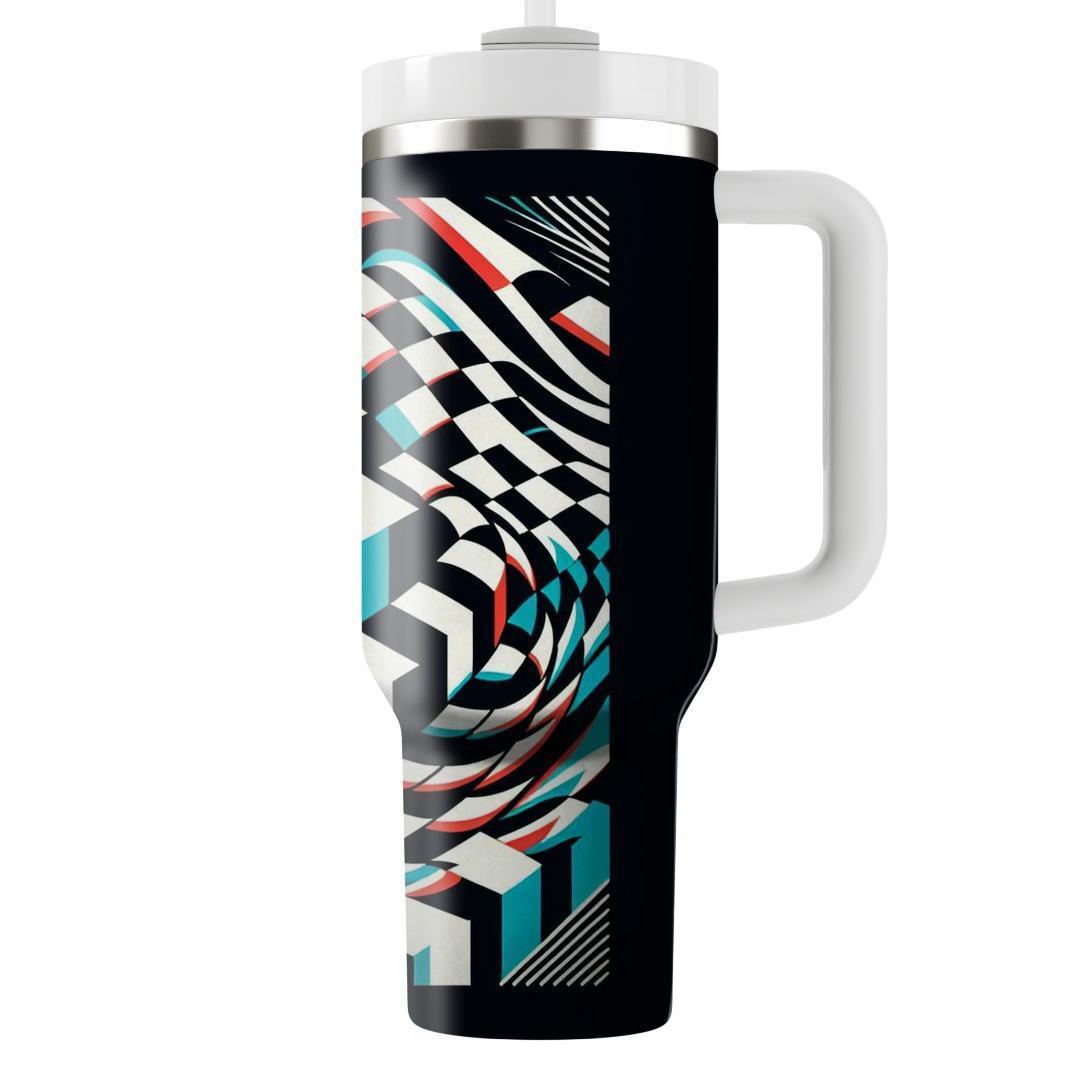 Retro Checkerboard Illusion  Tumblers For Gifts